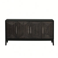 Versatile Four-Door Sideboard With Brushed MDF Doors And Elegant Acrylic Handles Perfect For Home Storage And Organization