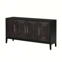 Versatile Four-Door Sideboard With Brushed MDF Doors And Elegant Acrylic Handles Perfect For Home Storage And Organization