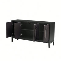 Versatile Four-Door Sideboard With Brushed MDF Doors And Elegant Acrylic Handles Perfect For Home Storage And Organization