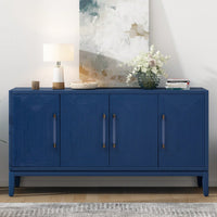 Versatile Four-Door Sideboard With Brushed MDF Doors And Elegant Acrylic Handles Perfect For Home Storage And Organization