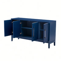 Versatile Four-Door Sideboard With Brushed MDF Doors And Elegant Acrylic Handles Perfect For Home Storage And Organization