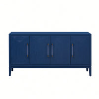 Versatile Four-Door Sideboard With Brushed MDF Doors And Elegant Acrylic Handles Perfect For Home Storage And Organization