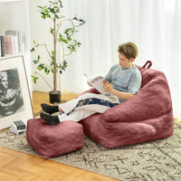 Cozy Faux Fur Bean Bag Chair With Memory Foam Filling For Ultimate Comfort In Living Room, Dorm, Or Game Room