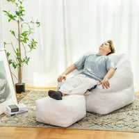 Cozy Faux Fur Bean Bag Chair With Memory Foam Filling For Ultimate Comfort In Living Room, Dorm, Or Game Room