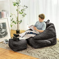 Cozy Faux Fur Bean Bag Chair With Memory Foam Filling For Ultimate Comfort In Living Room, Dorm, Or Game Room