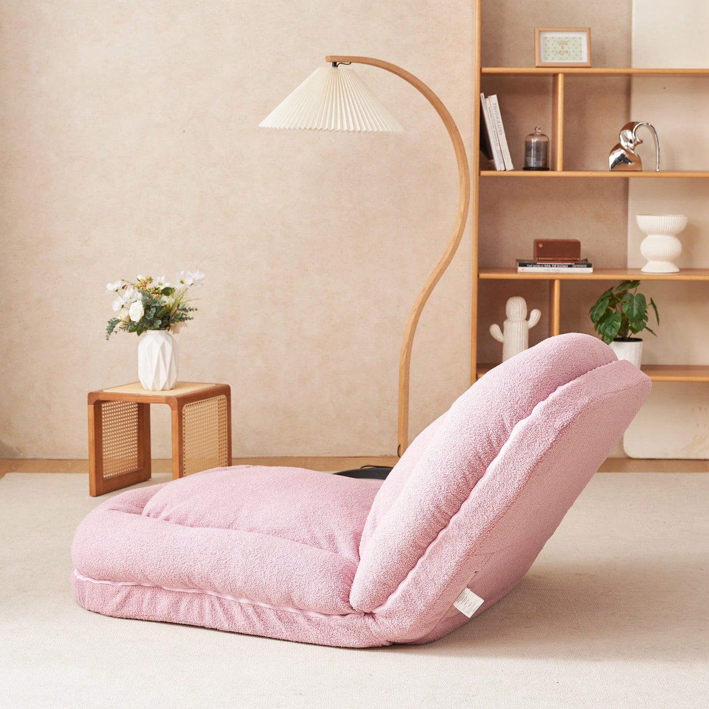 Adjustable Triple Fold Down Sofa Bed In Pink With 18 Positions For Comfort And Versatile Use