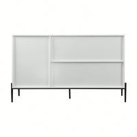 Modern Storage Cabinet With Glass Sliding Doors And 3 Drawers For Entryway Kitchen Buffet And Home Décor