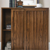 Mid Century Modern Sideboard With Sliding Doors And Solid Wood Accents For Living Room Kitchen Dining Entryway Storage