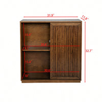 Mid Century Modern Sideboard With Sliding Doors And Solid Wood Accents For Living Room Kitchen Dining Entryway Storage