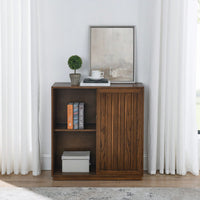 Mid Century Modern Sideboard With Sliding Doors And Solid Wood Accents For Living Room Kitchen Dining Entryway Storage