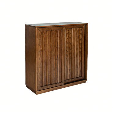 Mid Century Modern Sideboard With Sliding Doors And Solid Wood Accents For Living Room Kitchen Dining Entryway Storage