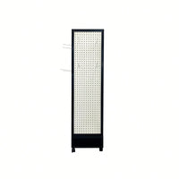 Four-Sided Rotating Pegboard Display Stand For Crafts Jewelry And Retail Events MDF Aluminum Alloy Black