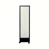 Four-Sided Rotating Pegboard Display Stand For Crafts Jewelry And Retail Events MDF Aluminum Alloy Black