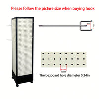 Four-Sided Rotating Pegboard Display Stand For Crafts Jewelry And Retail Events MDF Aluminum Alloy Black