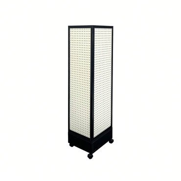 Four-Sided Rotating Pegboard Display Stand For Crafts Jewelry And Retail Events MDF Aluminum Alloy Black