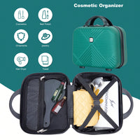 Lightweight 2 Piece ABS Luggage Set With 20 Inch Carry-On And 14 Inch Cosmetic Case, 360° Spinner Wheels For Easy Maneuverability
