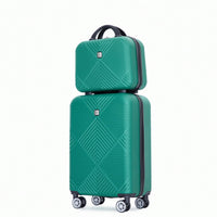 Lightweight 2 Piece ABS Luggage Set With 20 Inch Carry-On And 14 Inch Cosmetic Case, 360° Spinner Wheels For Easy Maneuverability