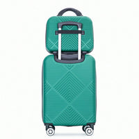 Lightweight 2 Piece ABS Luggage Set With 20 Inch Carry-On And 14 Inch Cosmetic Case, 360° Spinner Wheels For Easy Maneuverability