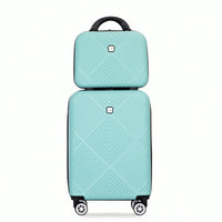 Lightweight 2 Piece ABS Luggage Set With 20 Inch Carry-On And 14 Inch Cosmetic Case, 360° Spinner Wheels For Easy Maneuverability