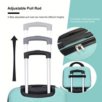 Lightweight 2 Piece ABS Luggage Set With 20 Inch Carry-On And 14 Inch Cosmetic Case, 360° Spinner Wheels For Easy Maneuverability