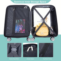 Lightweight 2 Piece ABS Luggage Set With 20 Inch Carry-On And 14 Inch Cosmetic Case, 360° Spinner Wheels For Easy Maneuverability