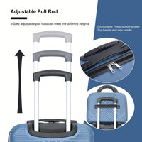 Lightweight 2 Piece ABS Luggage Set With 20 Inch Carry-On And 14 Inch Cosmetic Case, 360° Spinner Wheels For Easy Maneuverability