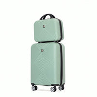 Lightweight 2 Piece ABS Luggage Set With 20 Inch Carry-On And 14 Inch Cosmetic Case, 360° Spinner Wheels For Easy Maneuverability