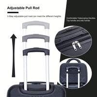 Lightweight 2 Piece ABS Luggage Set With 20 Inch Carry-On And 14 Inch Cosmetic Case, 360° Spinner Wheels For Easy Maneuverability