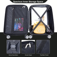 Lightweight 2 Piece ABS Luggage Set With 20 Inch Carry-On And 14 Inch Cosmetic Case, 360° Spinner Wheels For Easy Maneuverability
