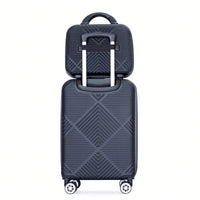 Lightweight 2 Piece ABS Luggage Set With 20 Inch Carry-On And 14 Inch Cosmetic Case, 360° Spinner Wheels For Easy Maneuverability