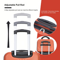 Lightweight 2 Piece ABS Luggage Set With 20 Inch Carry-On And 14 Inch Cosmetic Case, 360° Spinner Wheels For Easy Maneuverability