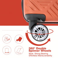 Lightweight 2 Piece ABS Luggage Set With 20 Inch Carry-On And 14 Inch Cosmetic Case, 360° Spinner Wheels For Easy Maneuverability