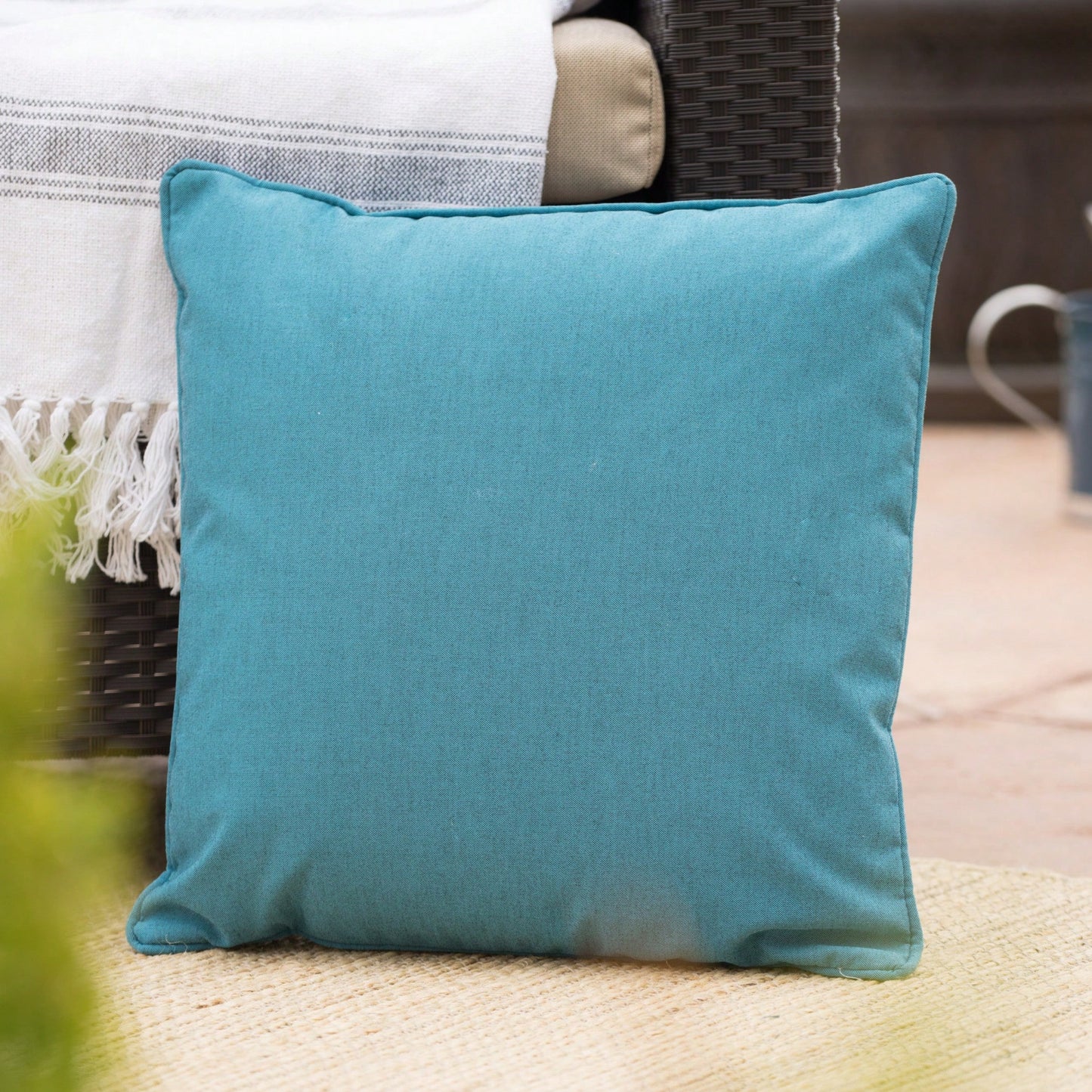 Water Resistant  Outdoor Patio Pillow With Polyester Fiberfill - 18x18 Inches