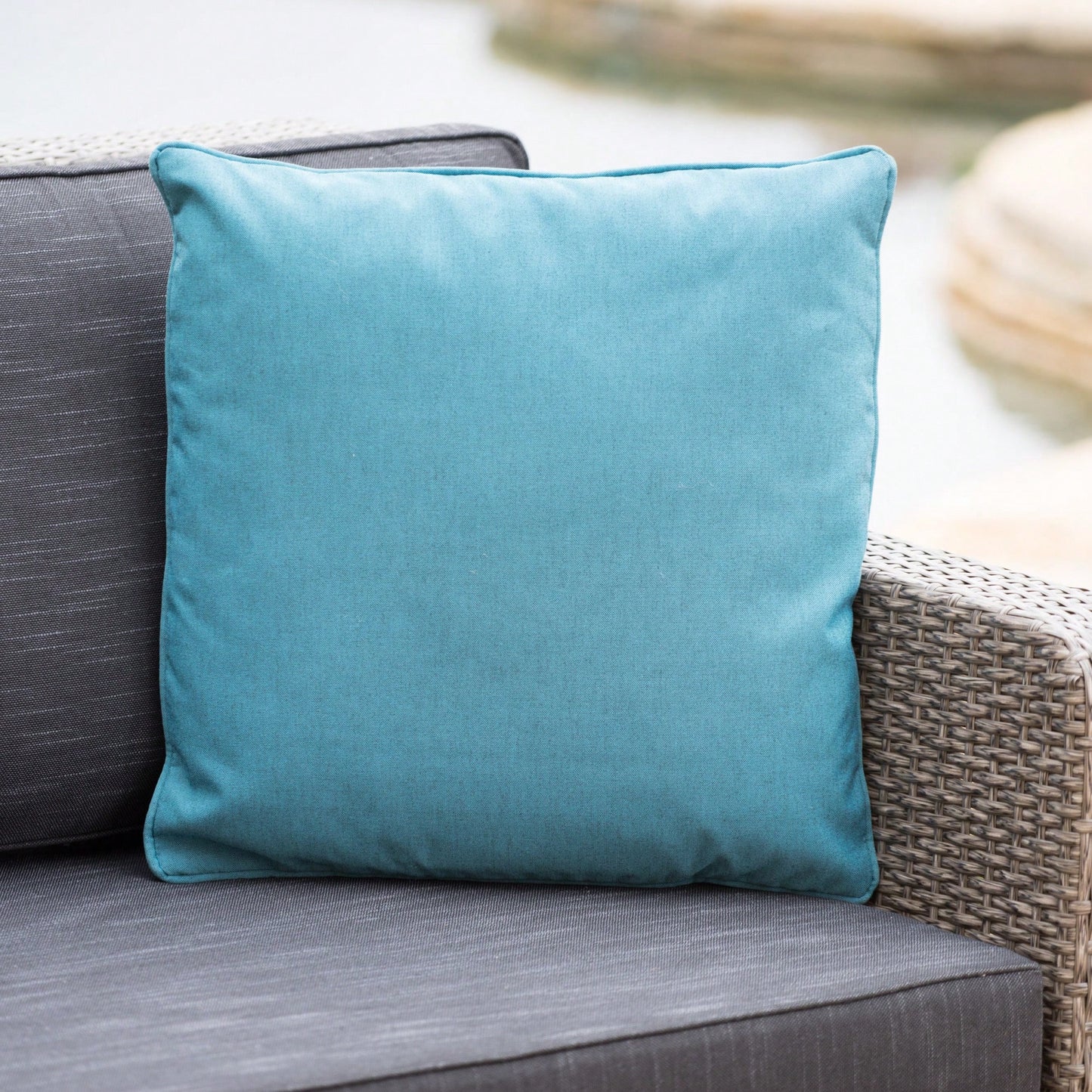 Water Resistant  Outdoor Patio Pillow With Polyester Fiberfill - 18x18 Inches