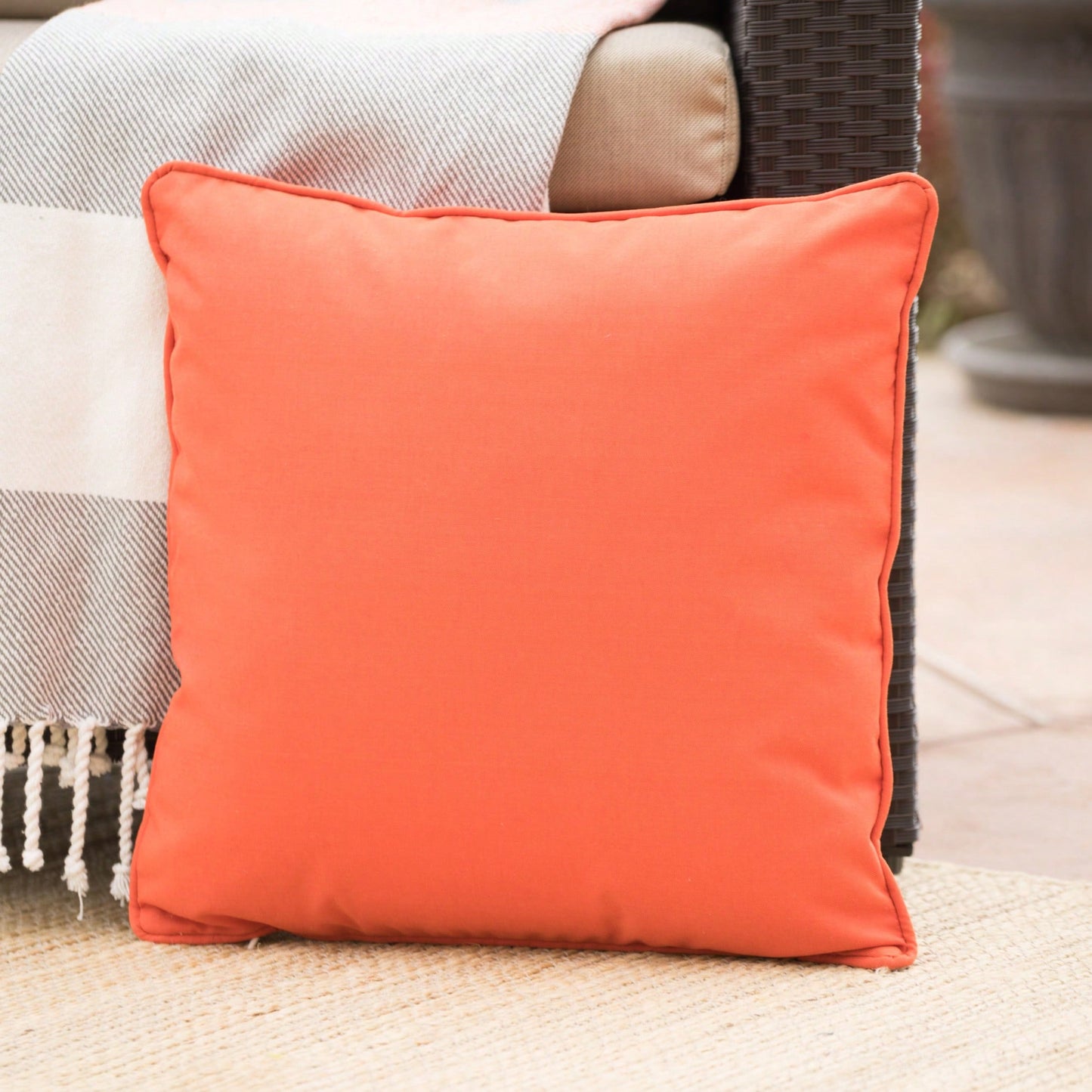 Water Resistant  Outdoor Patio Pillow With Polyester Fiberfill - 18x18 Inches