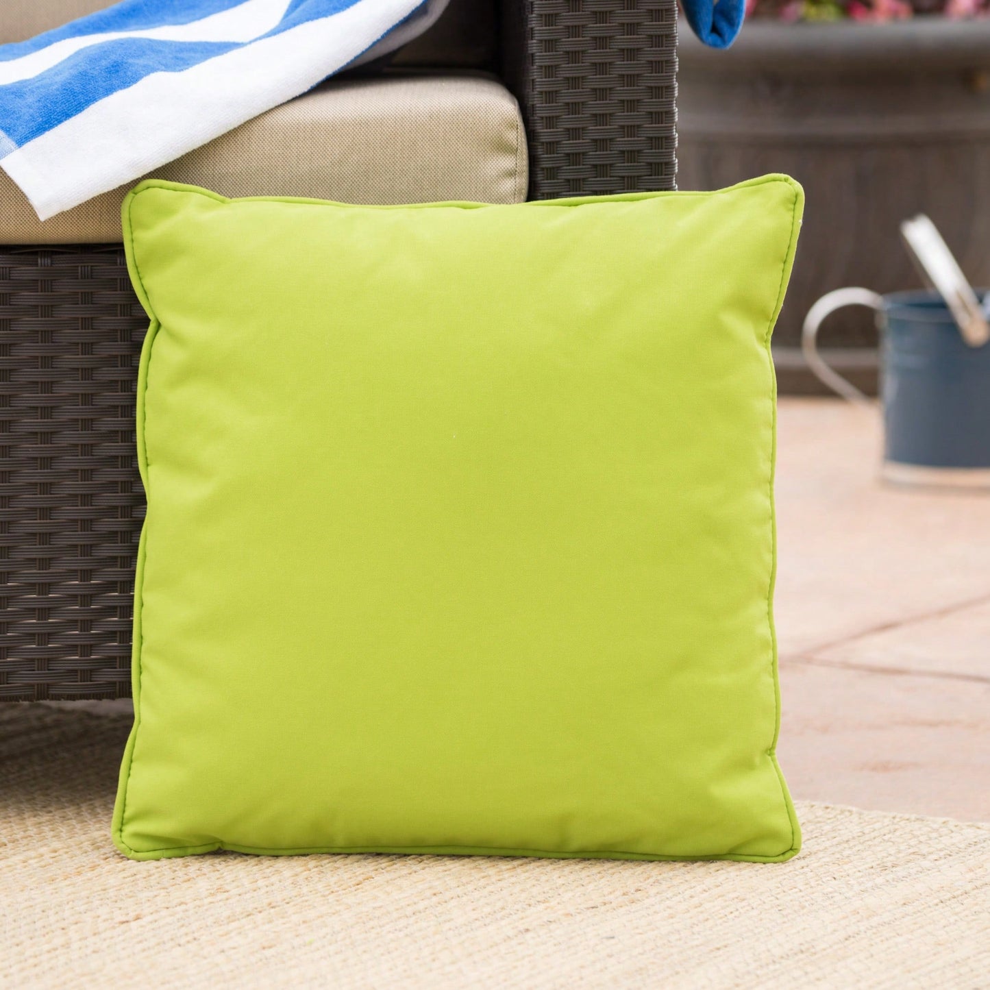 Water Resistant  Outdoor Patio Pillow With Polyester Fiberfill - 18x18 Inches