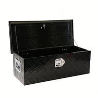 30 Inch Heavy Duty Black Aluminum Underbody Tool Box For Trucks Trailers RVs And ATVs With Lock And Keys