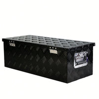 30 Inch Heavy Duty Black Aluminum Underbody Tool Box For Trucks Trailers RVs And ATVs With Lock And Keys