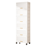 15.75 Inch Wide 6-Tier Rolling Storage Cart with Wheels for Kitchen Bathroom Living Room Bedroom Organization