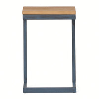 Antique Fir Wood Accent Table In Three Sizes With Iron Base For Versatile Home Decor