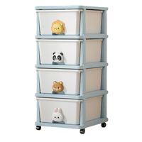 4-Tier Rolling Storage Cart with Drawers for Organizing Books Toys and Essentials in Home and Dorm