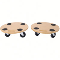 Heavy Duty Wood Furniture Moving Dolly With Wheels For Piano Couch Fridge 500 Lbs Capacity 15 Inch Round Platform 2 Pack
