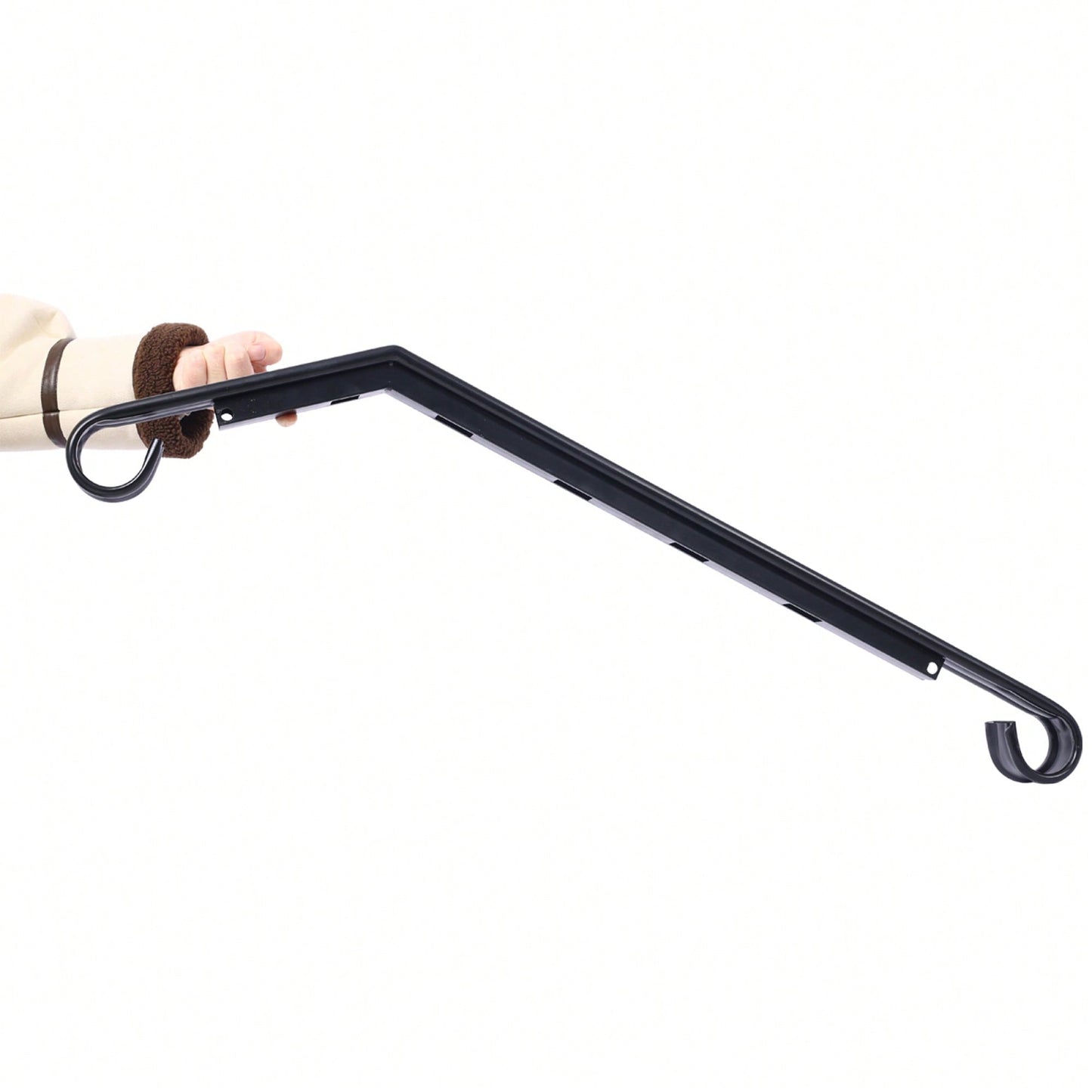 Black Powder Coated Wrought Iron Handrail for 2 or 3 Steps Easy Install Low Maintenance for Concrete and Wood Stairs