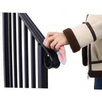Black Powder Coated Wrought Iron Handrail for 2 or 3 Steps Easy Install Low Maintenance for Concrete and Wood Stairs