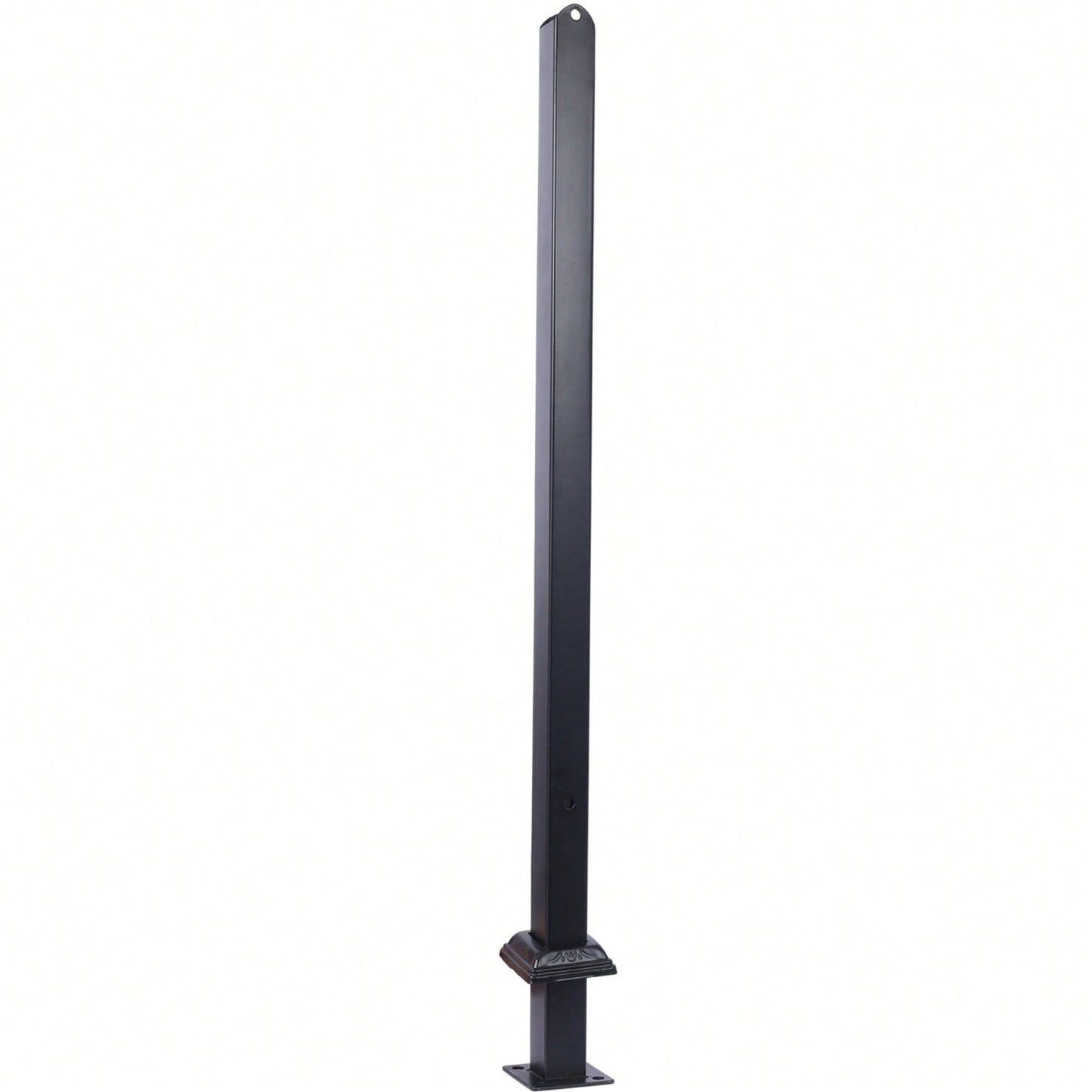 Black Powder Coated Wrought Iron Handrail for 2 or 3 Steps Easy Install Low Maintenance for Concrete and Wood Stairs
