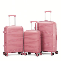 3-Piece Hard Shell Luggage Set With TSA Lock - 20in 24in 28in Spinner Suitcases With 360° Wheels And Silicone Handles