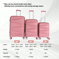 3-Piece Hard Shell Luggage Set With TSA Lock - 20in 24in 28in Spinner Suitcases With 360° Wheels And Silicone Handles