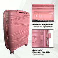 3-Piece Hard Shell Luggage Set With TSA Lock - 20in 24in 28in Spinner Suitcases With 360° Wheels And Silicone Handles