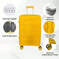 3-Piece Hard Shell Luggage Set With TSA Lock - 20in 24in 28in Spinner Suitcases With 360° Wheels And Silicone Handles