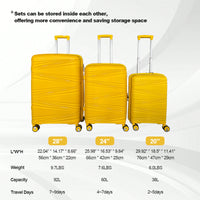 3-Piece Hard Shell Luggage Set With TSA Lock - 20in 24in 28in Spinner Suitcases With 360° Wheels And Silicone Handles